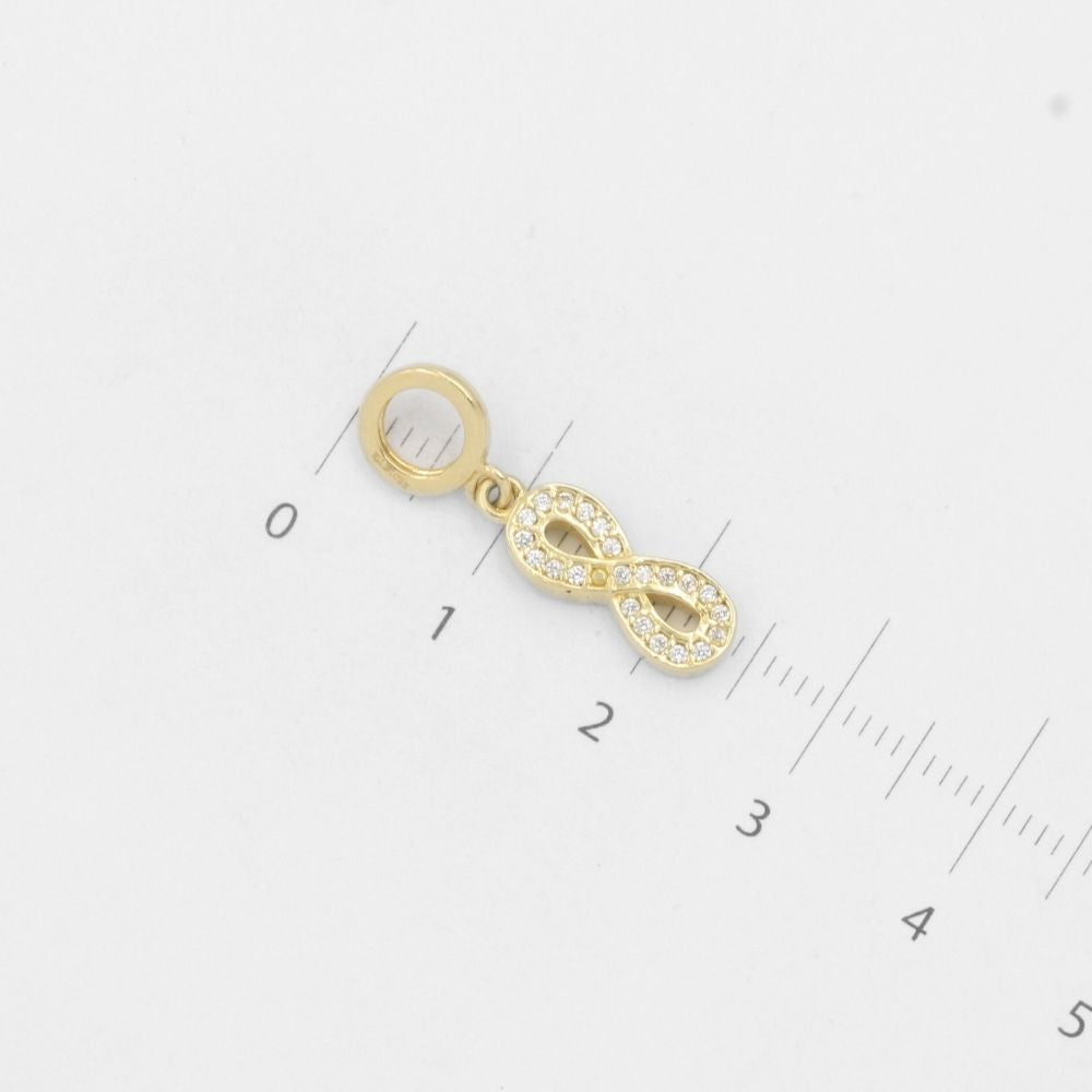 Charm de Oro 14k Aro con Infinito Incrustado con Zirconias mod. 7809