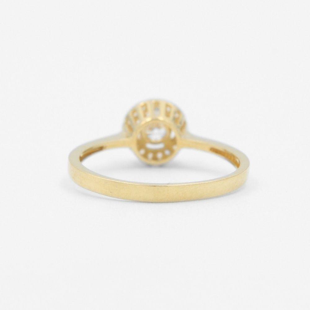 Anillo de Compromiso Oro 14k con Zirconia en Bisel Brillante mod. 8271