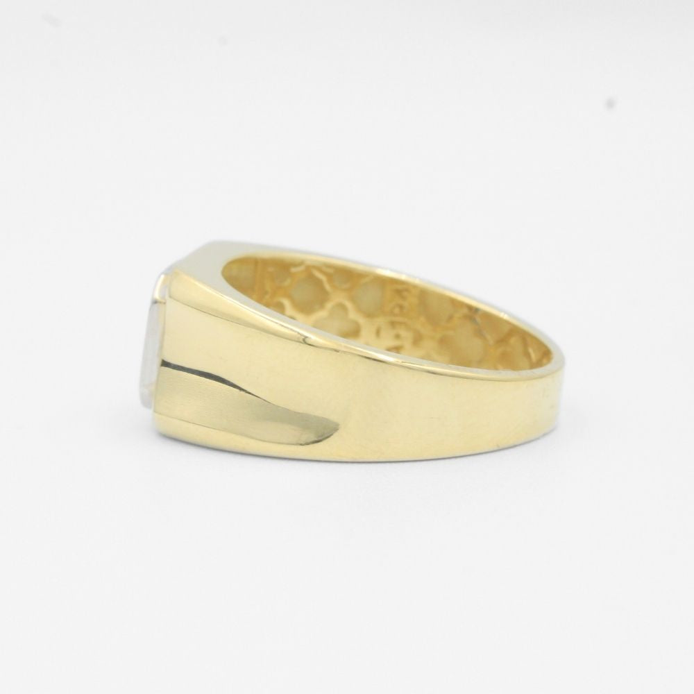 Anillo de Oro 14k con Zirconia Azul en Diseño Confort mod. 7925