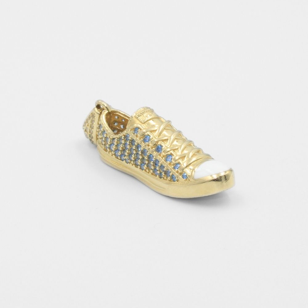 Dije de Oro 14k Tenis Confort con Zirconias Azules mod. 7906