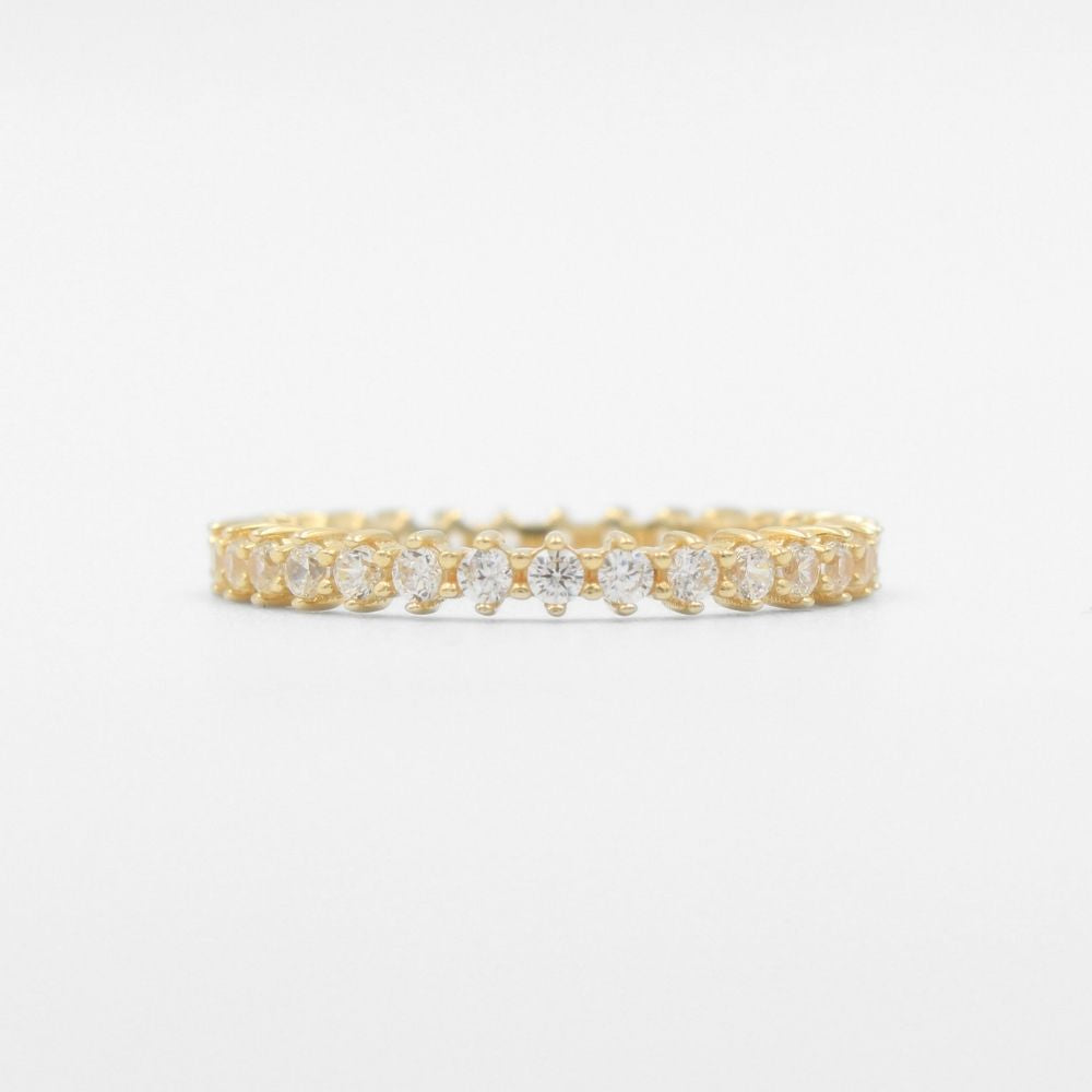 Anillo de Oro 14k Churumbela con Zirconias Finas en Diseño Fino mod. 8250