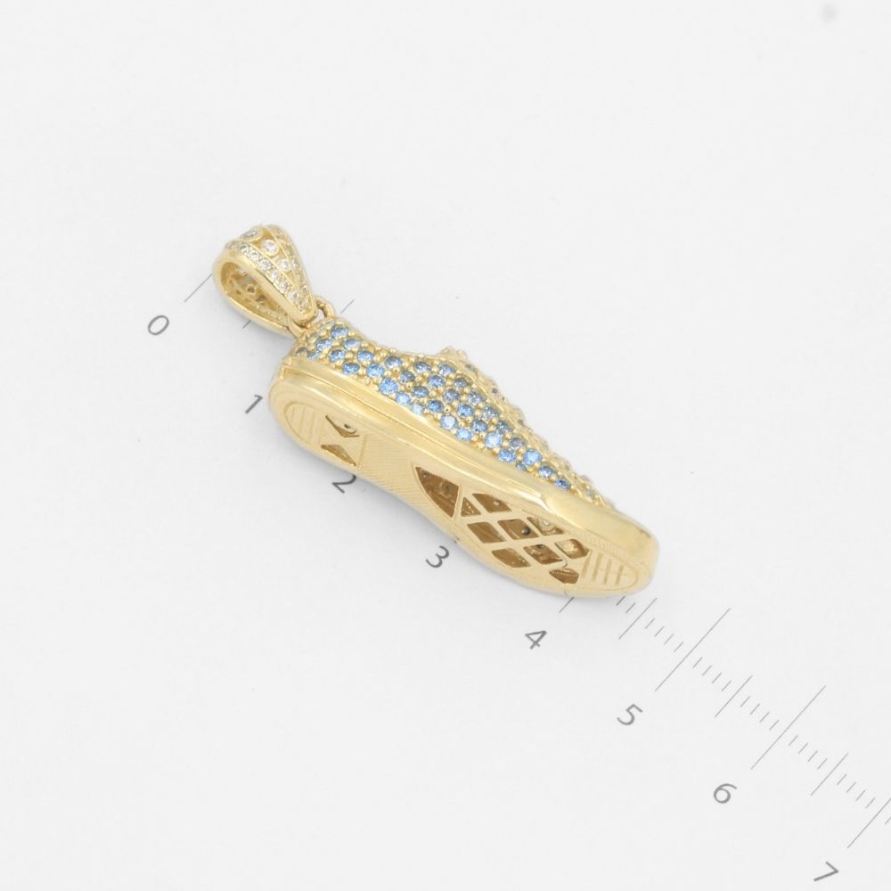 Dije de Oro 14k Tenis Confort con Zirconias Azules mod. 7906