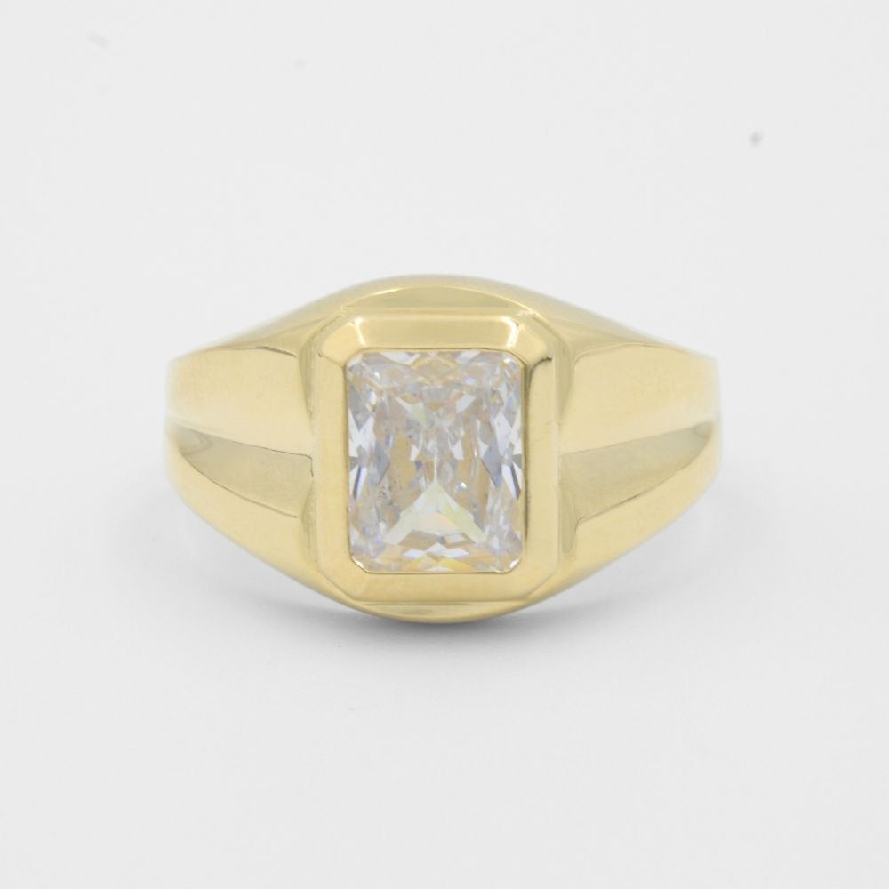 Anillo de Oro 14k con Zirconia Brillante en Bisel Fino mod. 7928