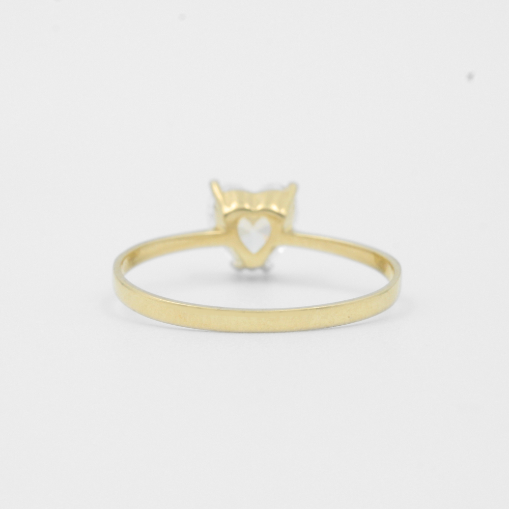 Anillo de Compromiso Oro 14k con Zirconia Corazón Brillante mod. 7965