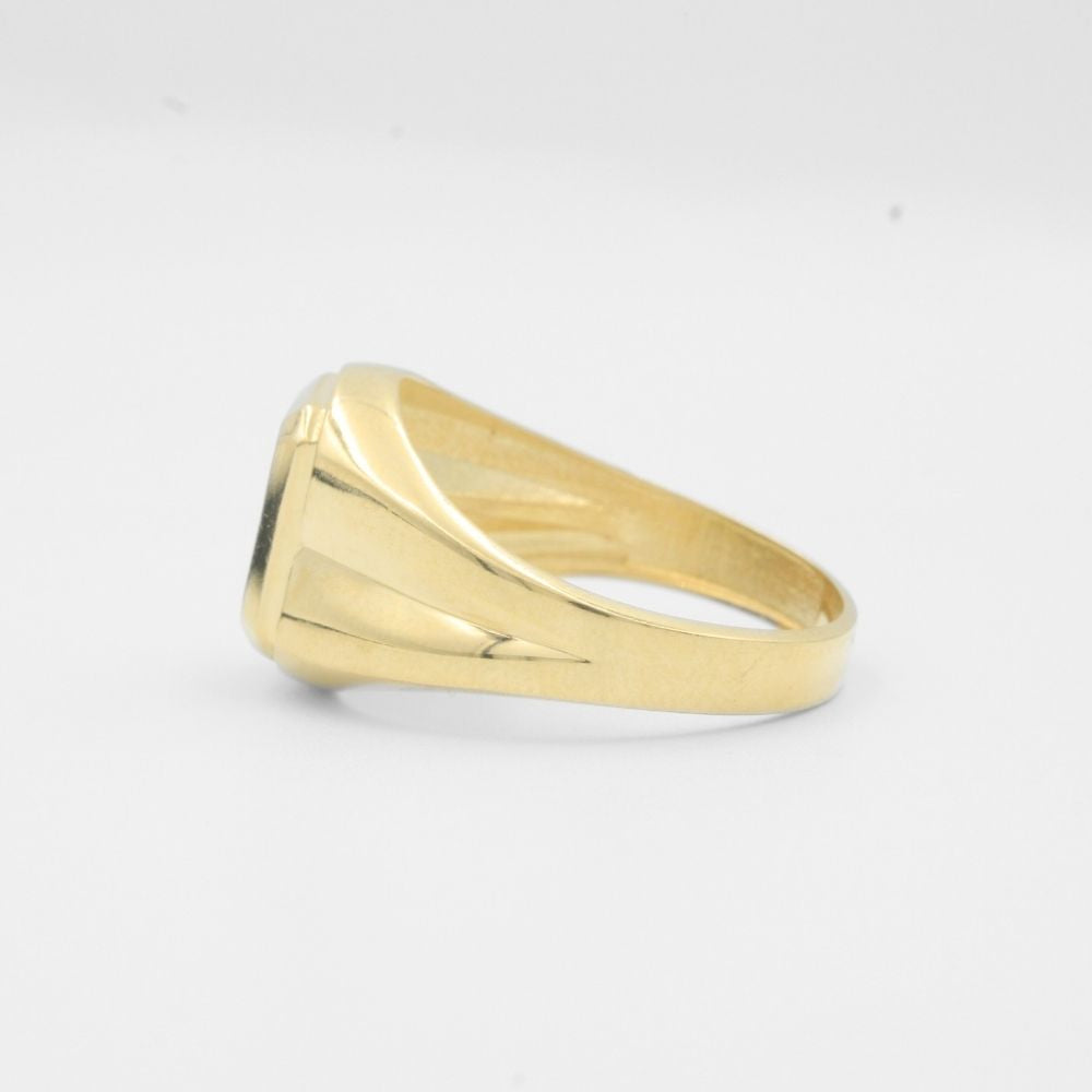 Anillo de Oro 14k con Zirconia Oscura en Bisel Fino mod. 7929