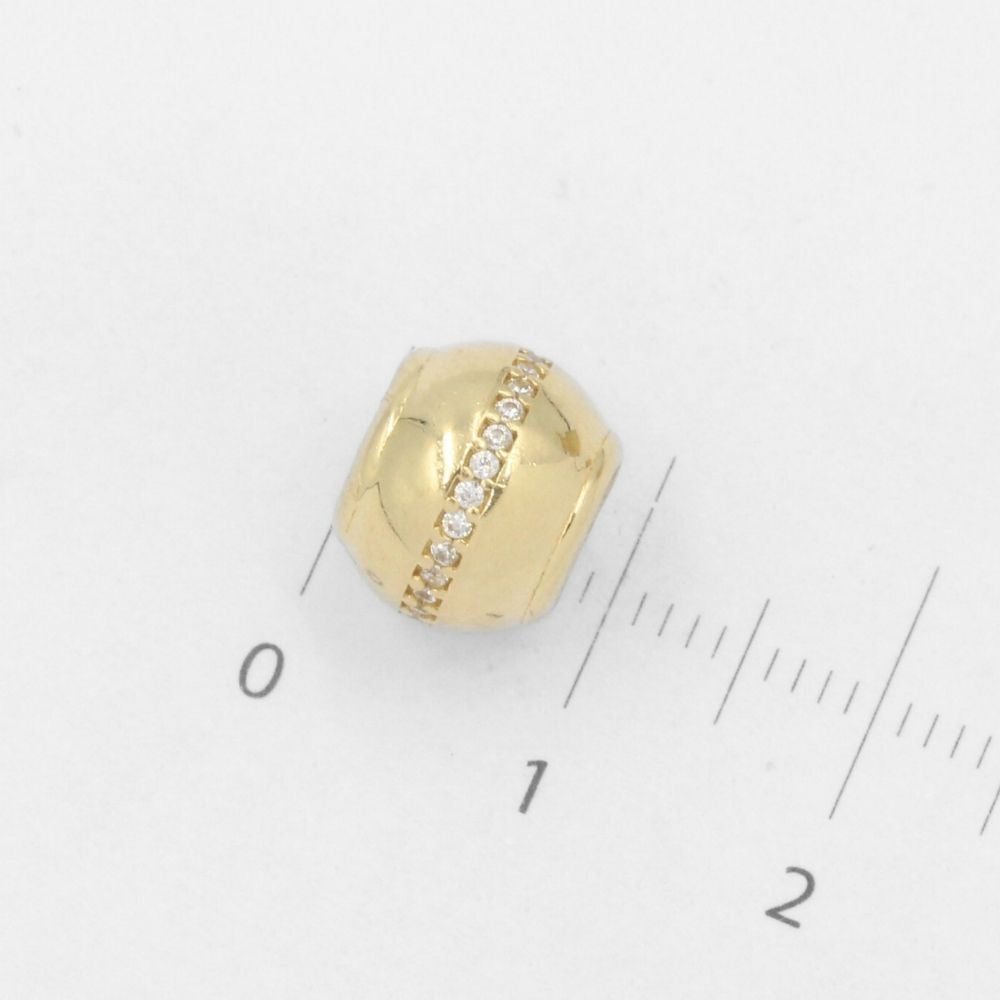 Charm de Oro 14k Esfera Hueca con Línea de Zirconias Finas mod. 7791