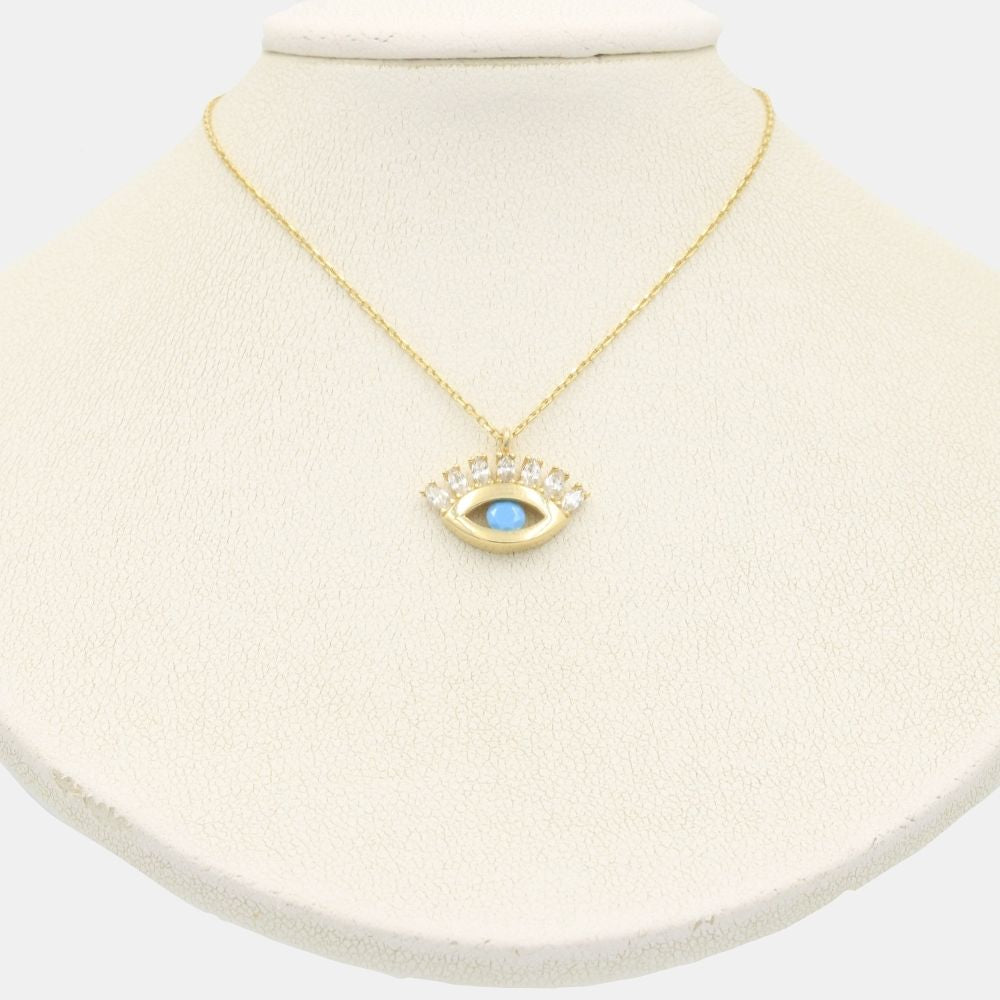 Gargantilla de Oro 14k Ojo Turco de la Protección con Zirconias mod. 8065