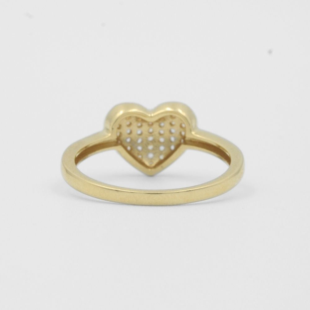 Anillo de Oro 14k Corazón Brillante con Zirconias  mod. 8174