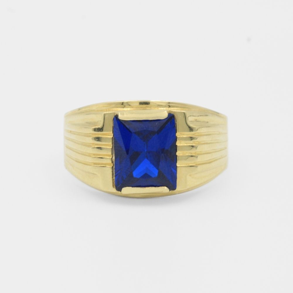 Anillo de Piedra Azul con Diseño Brillante mod. 5661