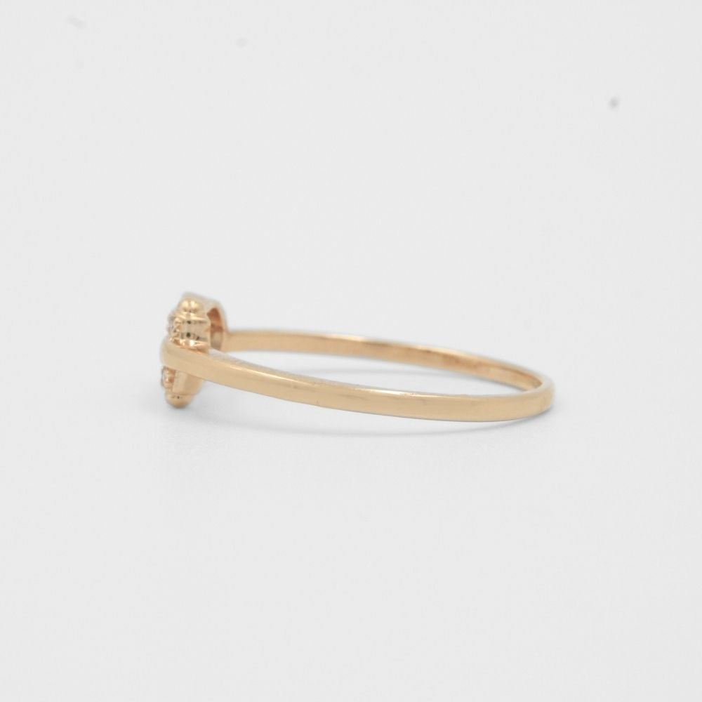 Anillo de Oro 14k Lazo Especial con Zirconias mod. 8104