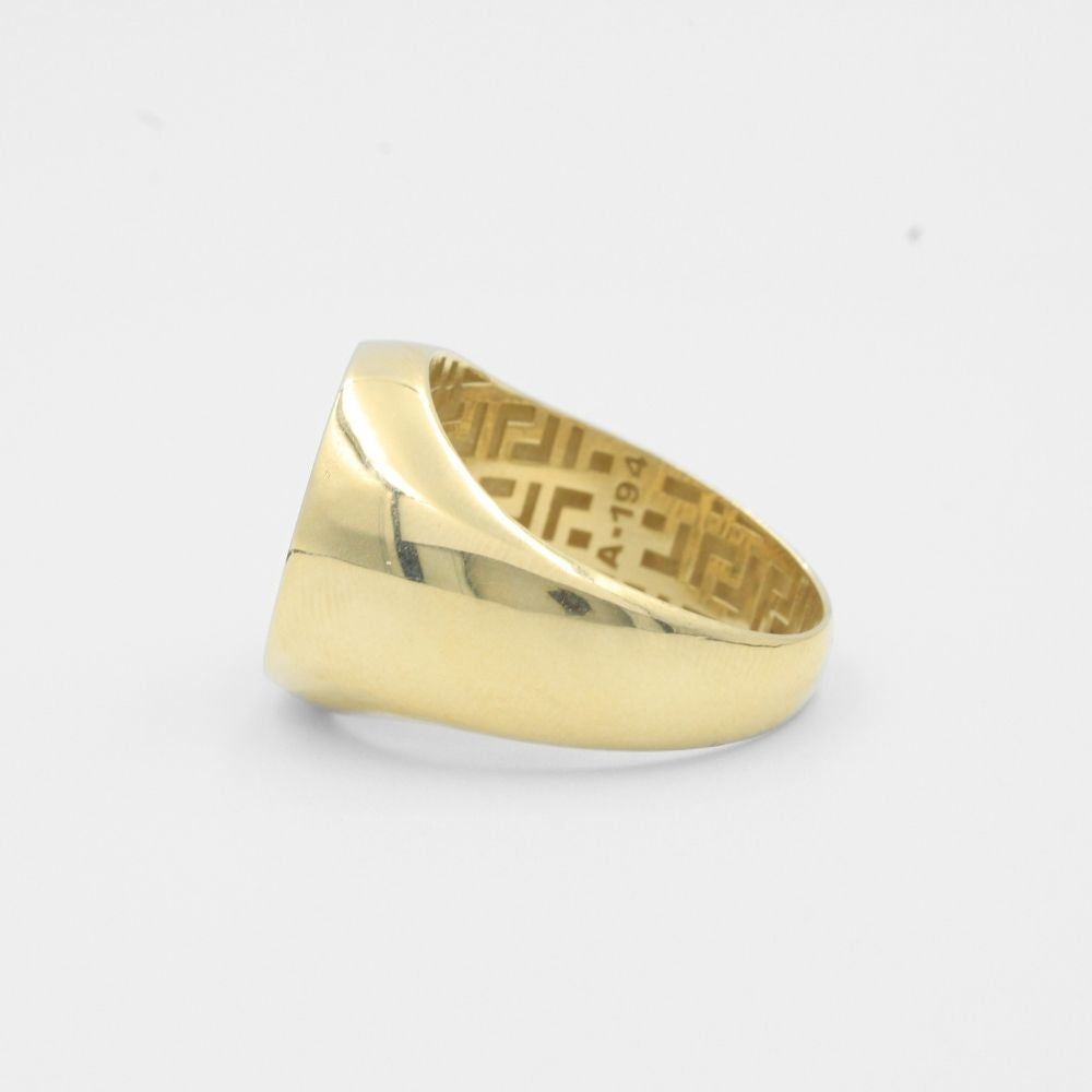 Anillo de Oro 14k Especial de Diseño Confort y Concha Especial Redonda mod. 7930