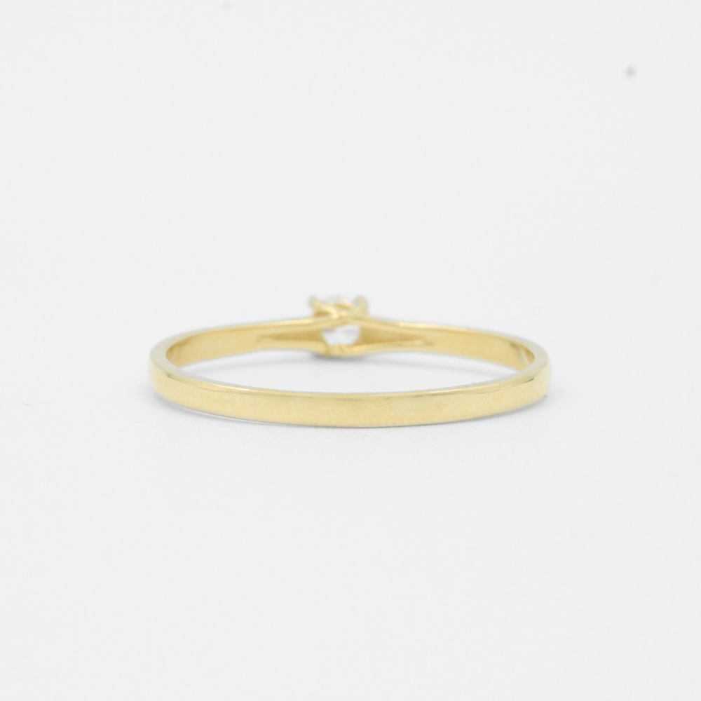 Anillo de Compromiso Oro 14k Modelo Slim Elegante con Zirconia Brillante mod. 7967