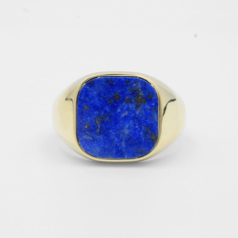 Anillo de Oro 14k con Lapislazuli en Diseño Confort mod. 7931