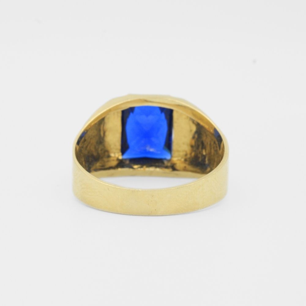 Anillo de Piedra Azul con Diseño Brillante mod. 5661