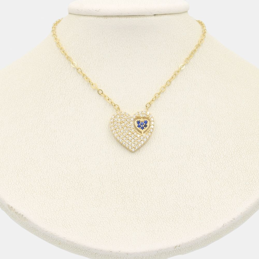 Gargantilla de Oro 14k Corazón Incrustado con Zirconias mod. 8066