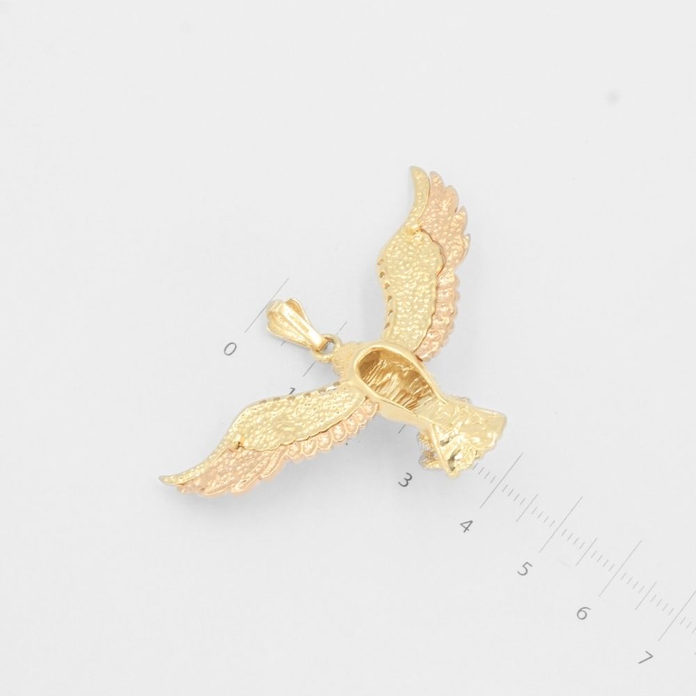 Dije de Oro 14k Águila Brillante con Zirconias Finas mod. 8044