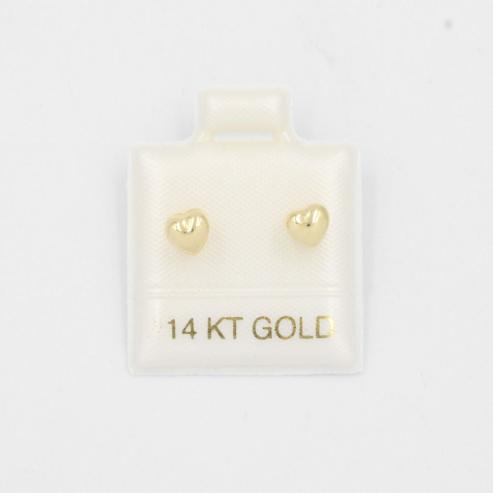 Broquel 14k Corazones Huecos y Brillantes Mod. 7811