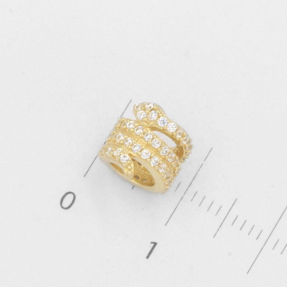 Charm de Oro 14k Serpiente Hueca con Zirconias Finas mod. 7794