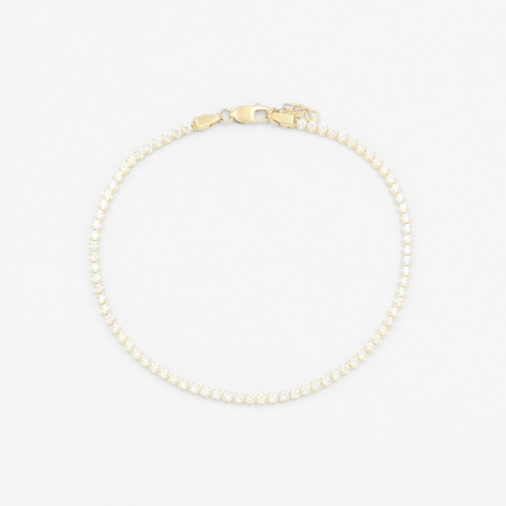 Pulsera de Oro 14k Modelo Tenis con de Zirconias Brillantes mod. 8255