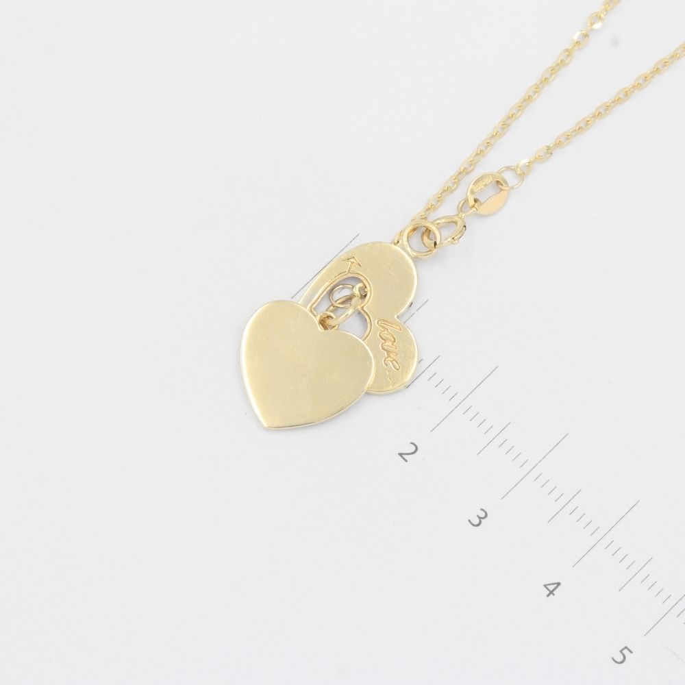 Gargantilla de Oro 14k Corazones Enlazados de Diseño Ajustable mod. 8067