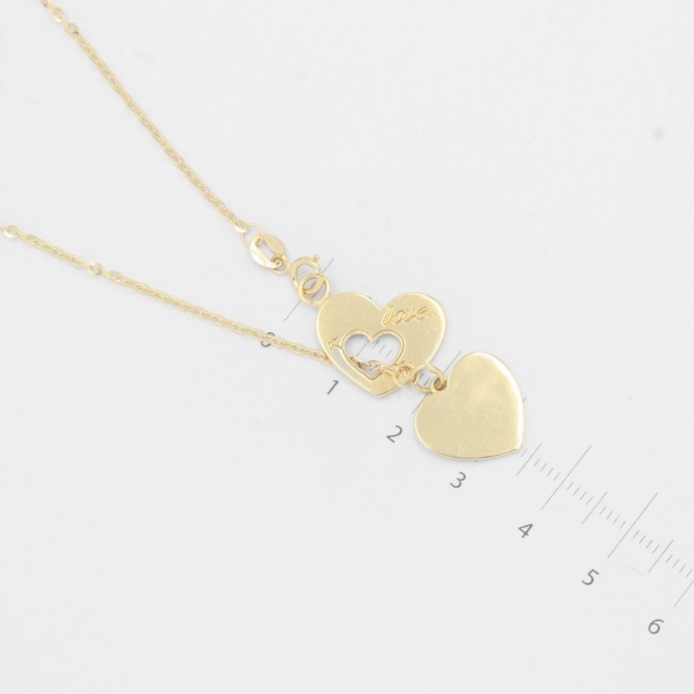 Gargantilla de Oro 14k Corazones Enlazados de Diseño Ajustable mod. 8067