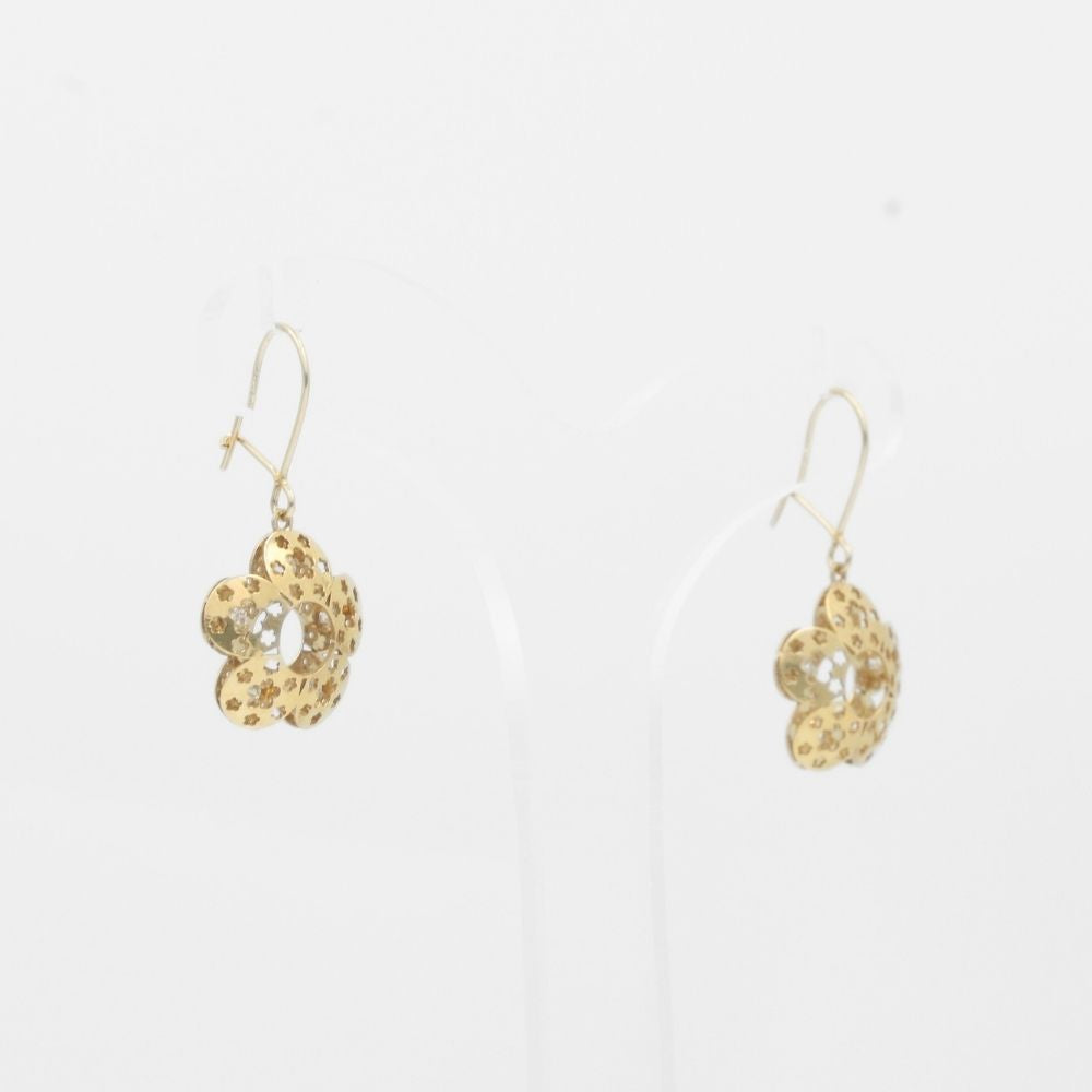 Arete de Oro 14k Flor Especial con Zirconias Dentro mod. 7770