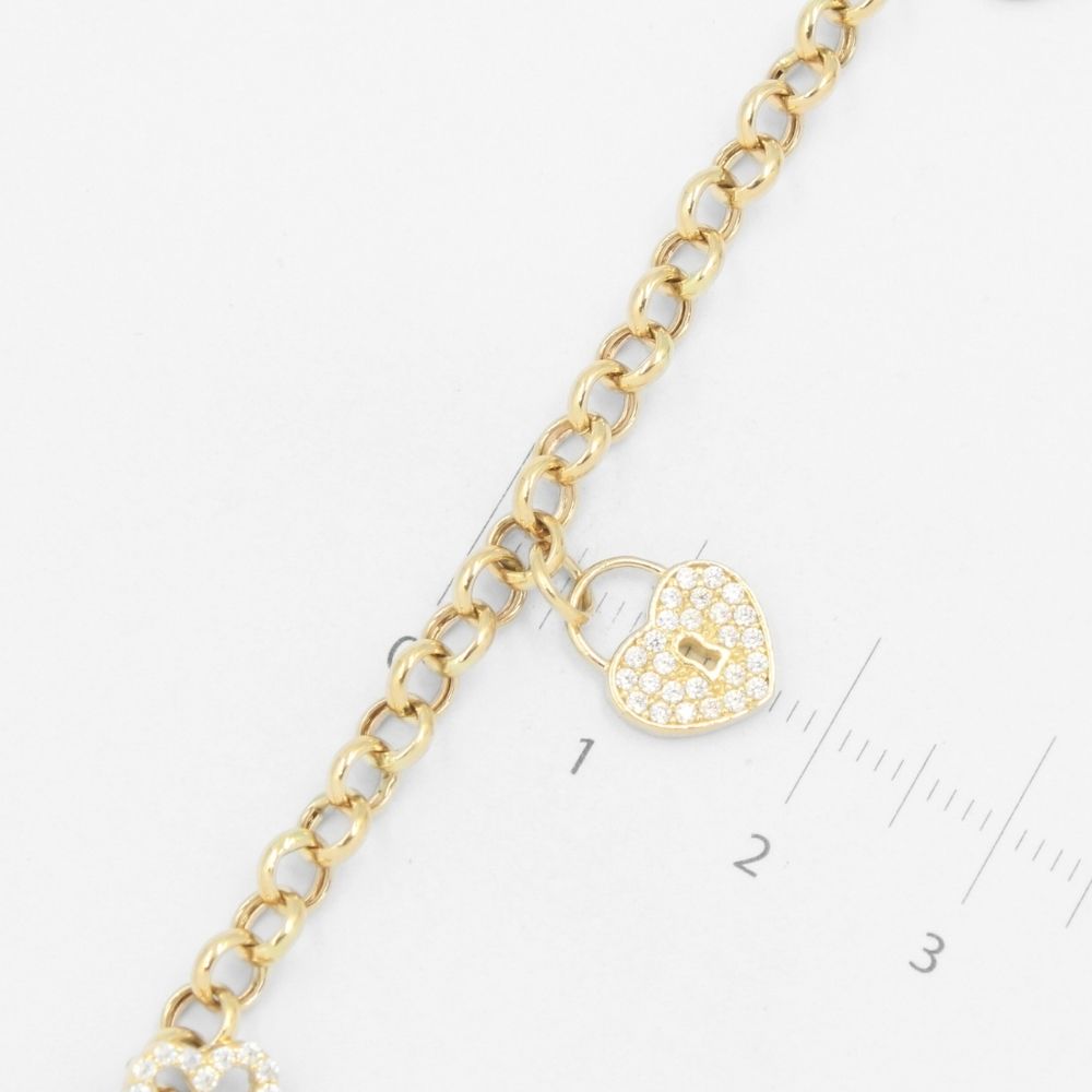 Pulsera de Oro 14k de Tejido Belcher Hueco con Charms Especiales mod. 8256