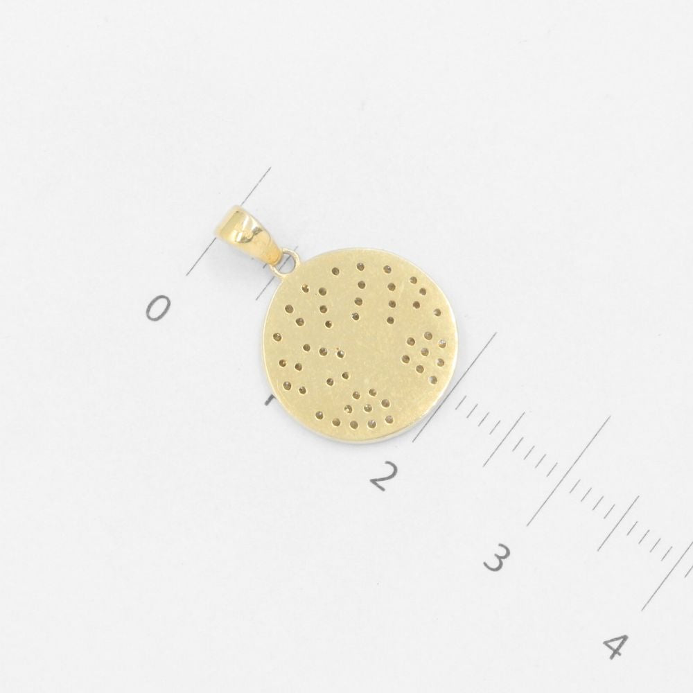 Dije de Oro 14k de Diseño Circular con Árbol de la Vida y Zirconias mod. 7824