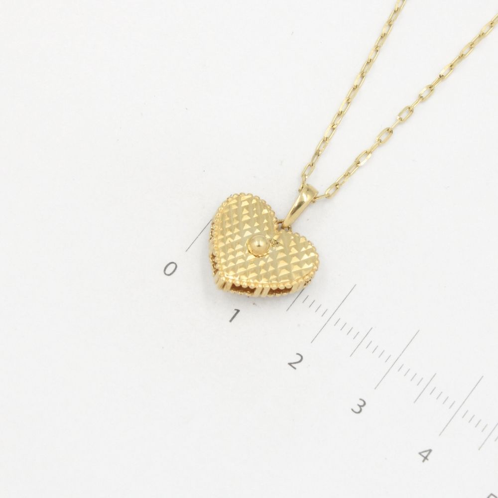 Coordinado de Oro 14k en Diseño de Corazón Diamantado Hueco mod. 8597