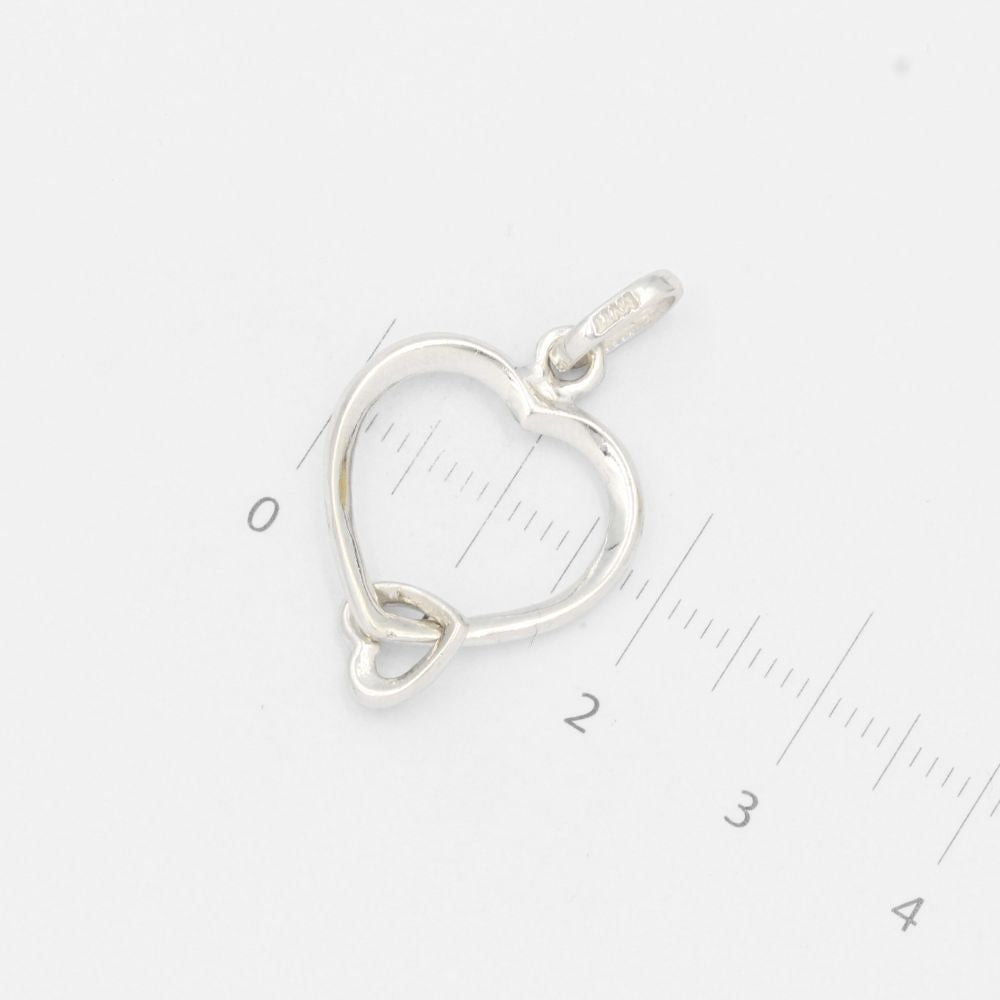 Dije de Oro 14k Corazones Blancos en Diseño Brillante y Hueco mod. 5979