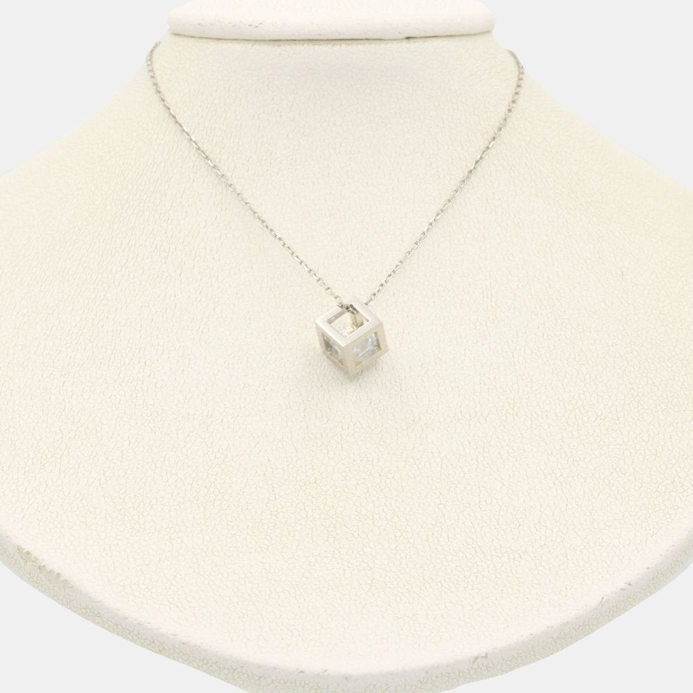 Gargantilla de Oro 14k Cubo Brillante con Zirconia Atrapada mod. 8071