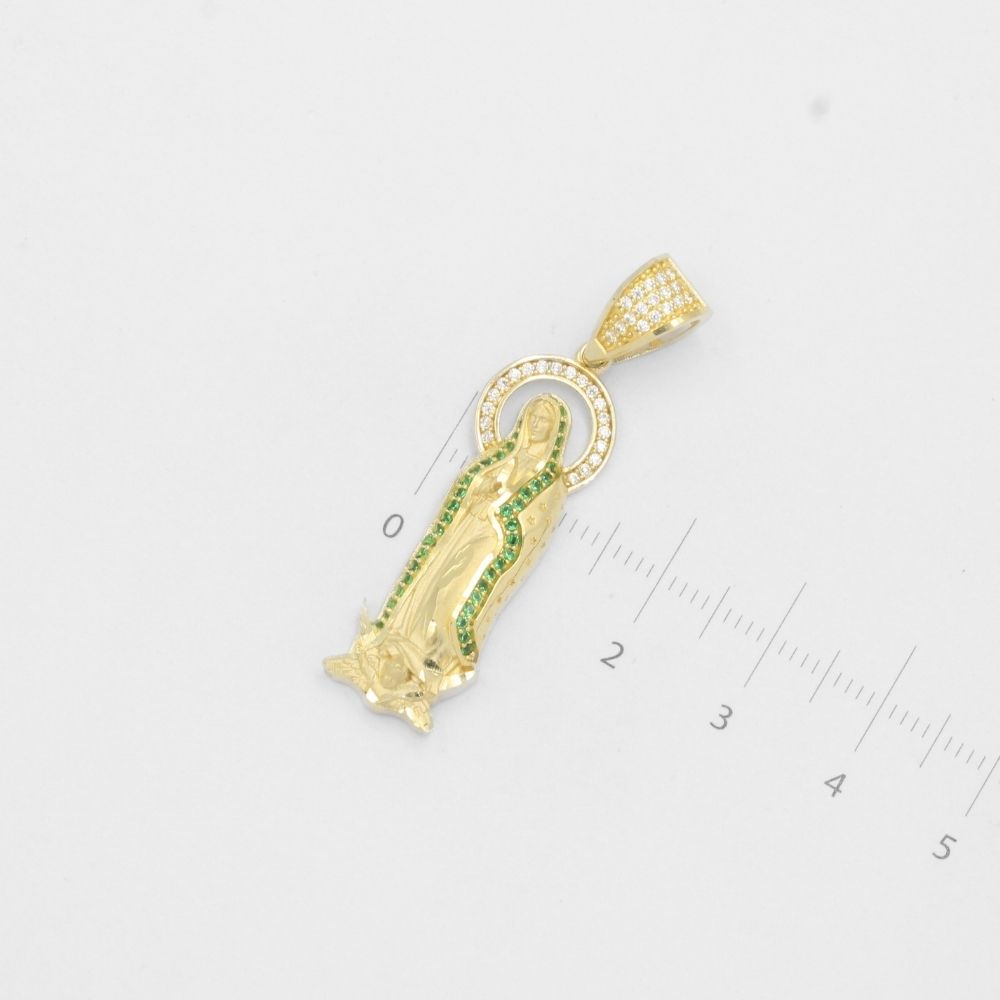 Dije de Oro 14k Virgen Guadalupe Incrustada con Zirconias mod. 8033