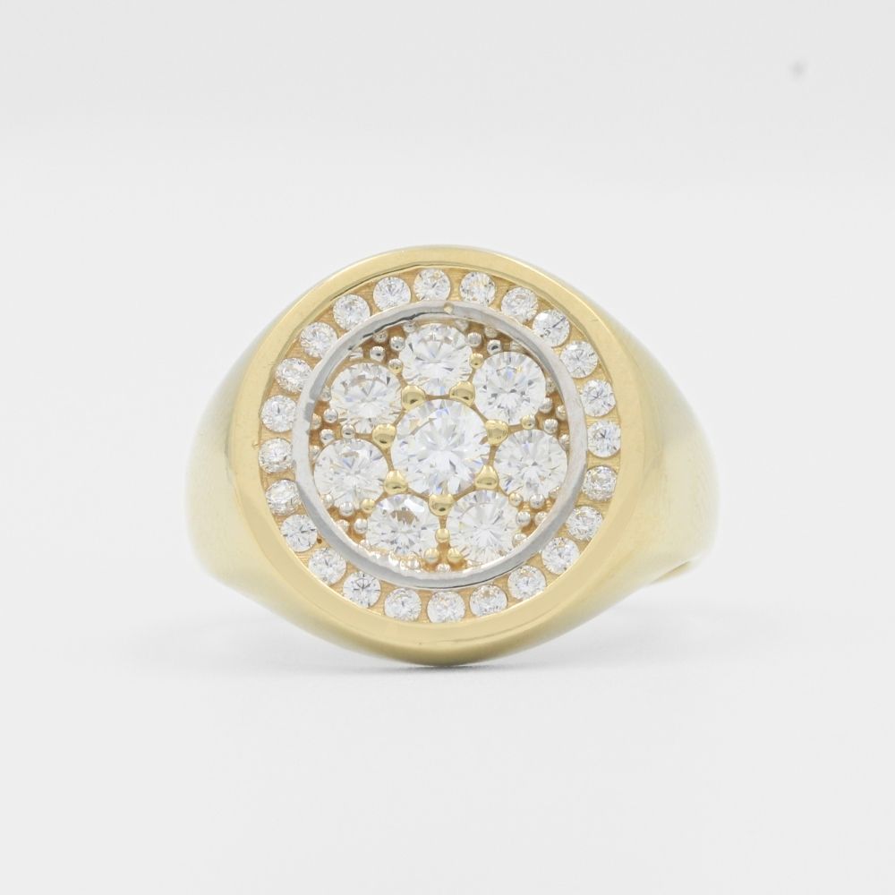 Anillo de Oro 14k Incrustado con Zirconias Brillantes mod. 7939