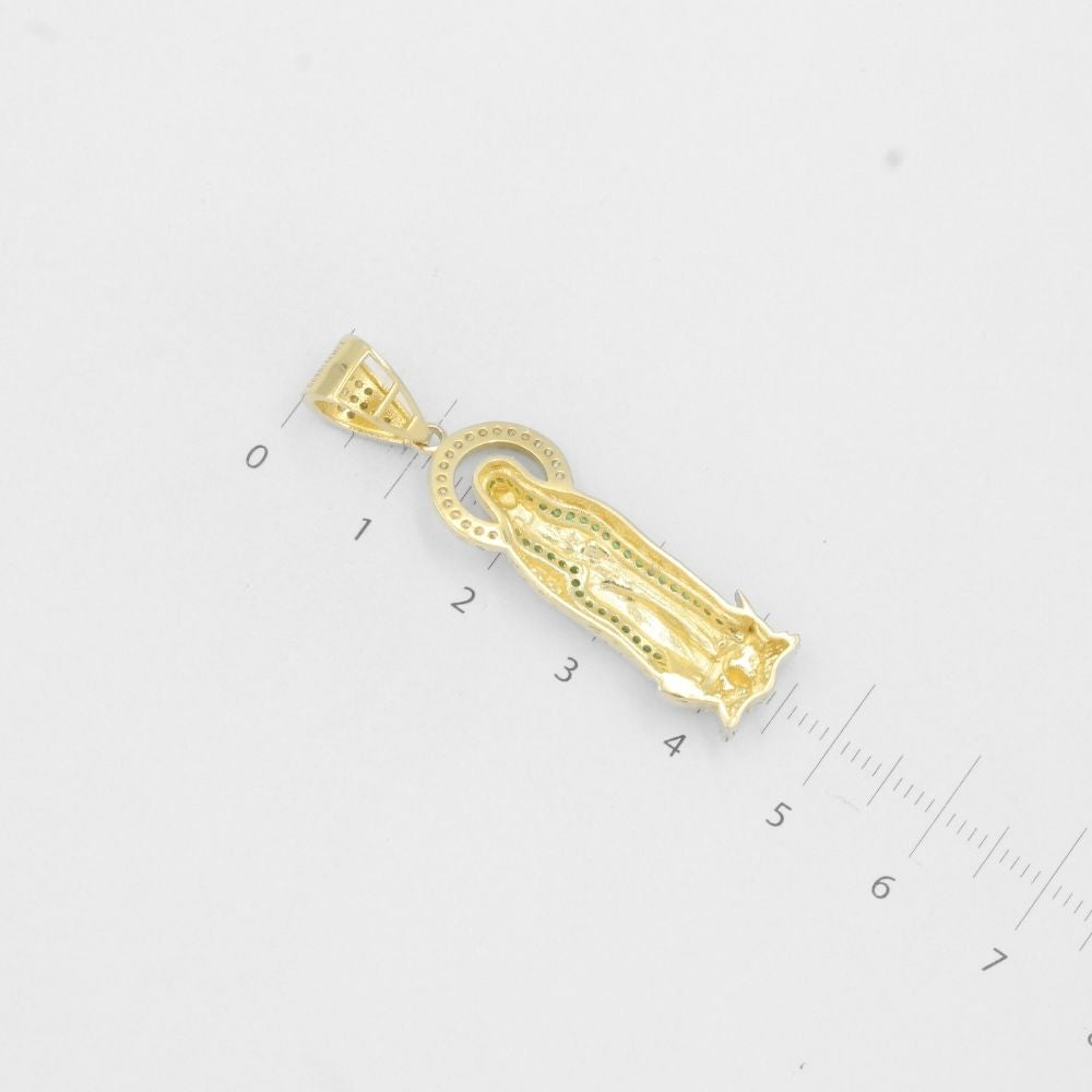 Dije de Oro 14k Virgen Guadalupe Incrustada con Zirconias mod. 8033