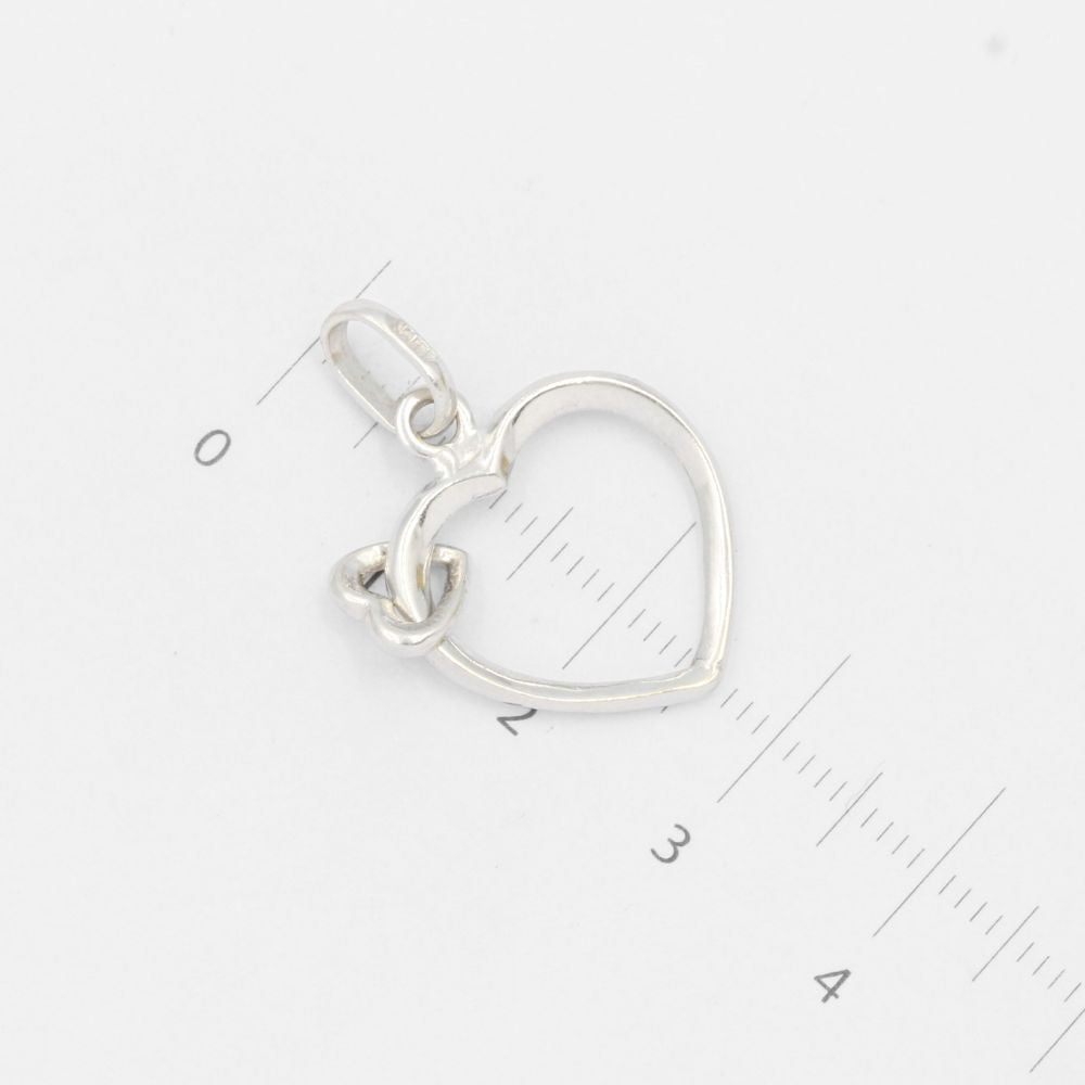 Dije de Oro 14k Corazones Blancos en Diseño Brillante y Hueco mod. 5979