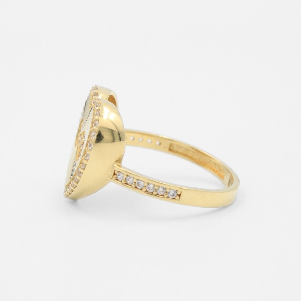 Anillo de Oro 14k Corazón Diamantado Especial con Infinito e Incrustación de Zirconias mod. 8569