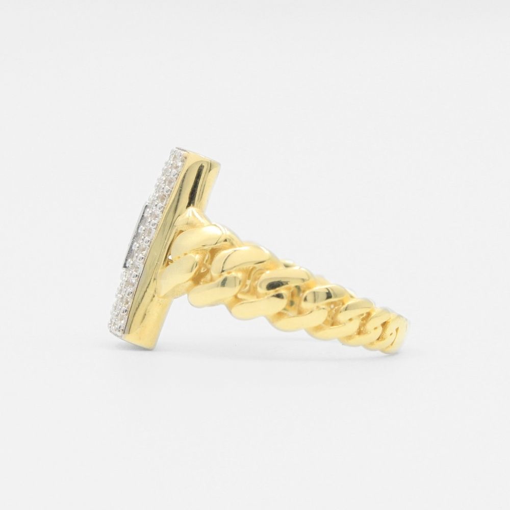 Anillo de Oro 14k Modelo Monaco Chain Hueco con Swarovski Brillante mod. 8285