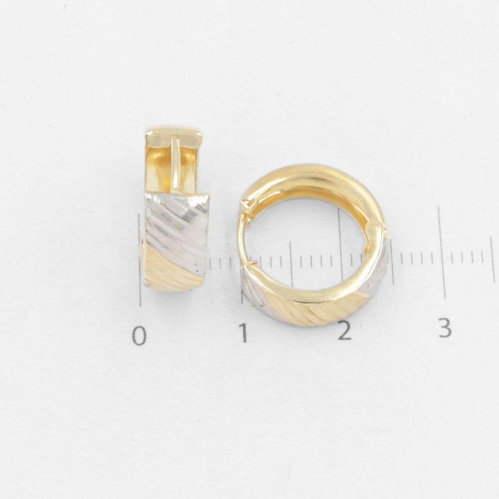 Grapa de Oro 14k Combinado con Diamantado Diagonal mod. 8336