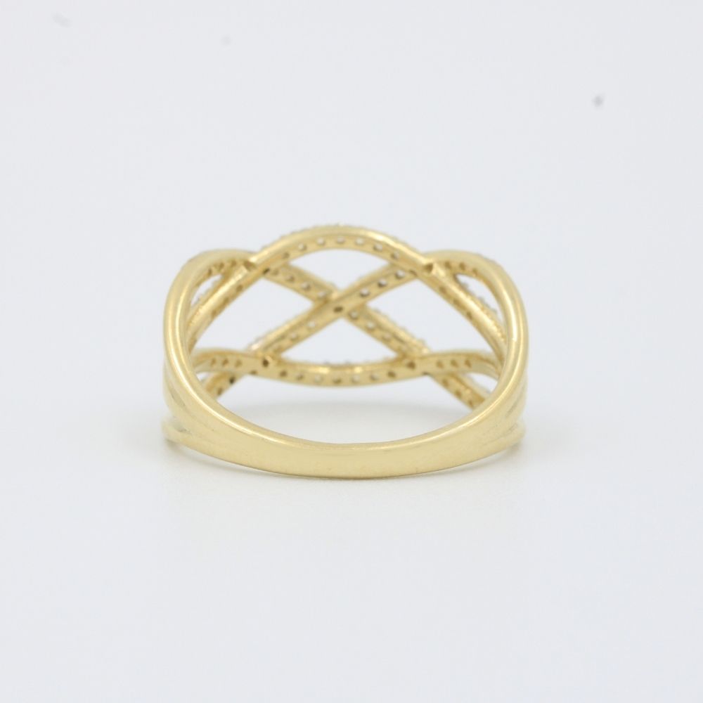 Anillo de Oro 14k Elegante con Zirconias Finas mod. 8117