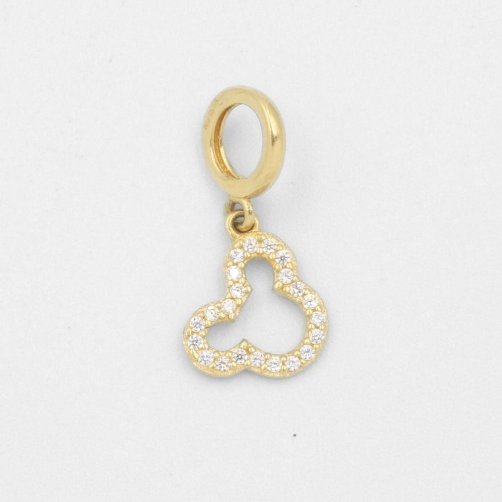 Charm de Oro 14k Aro y Mouse Incrustado de Zirconias mod. 7806