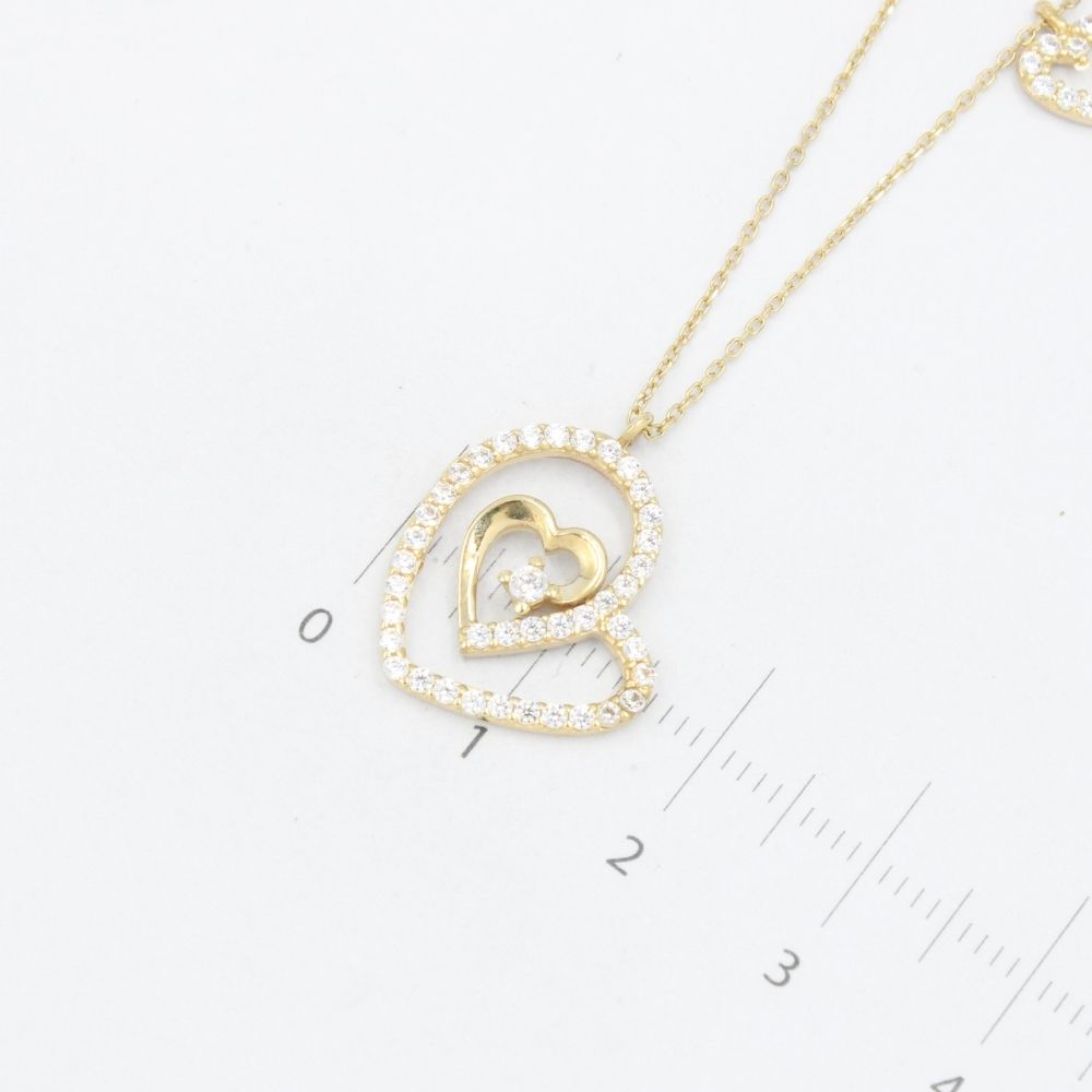 Gargantilla de Oro 14k Corazón Fino con Zirconias y Dijes Especiales mod. 8591