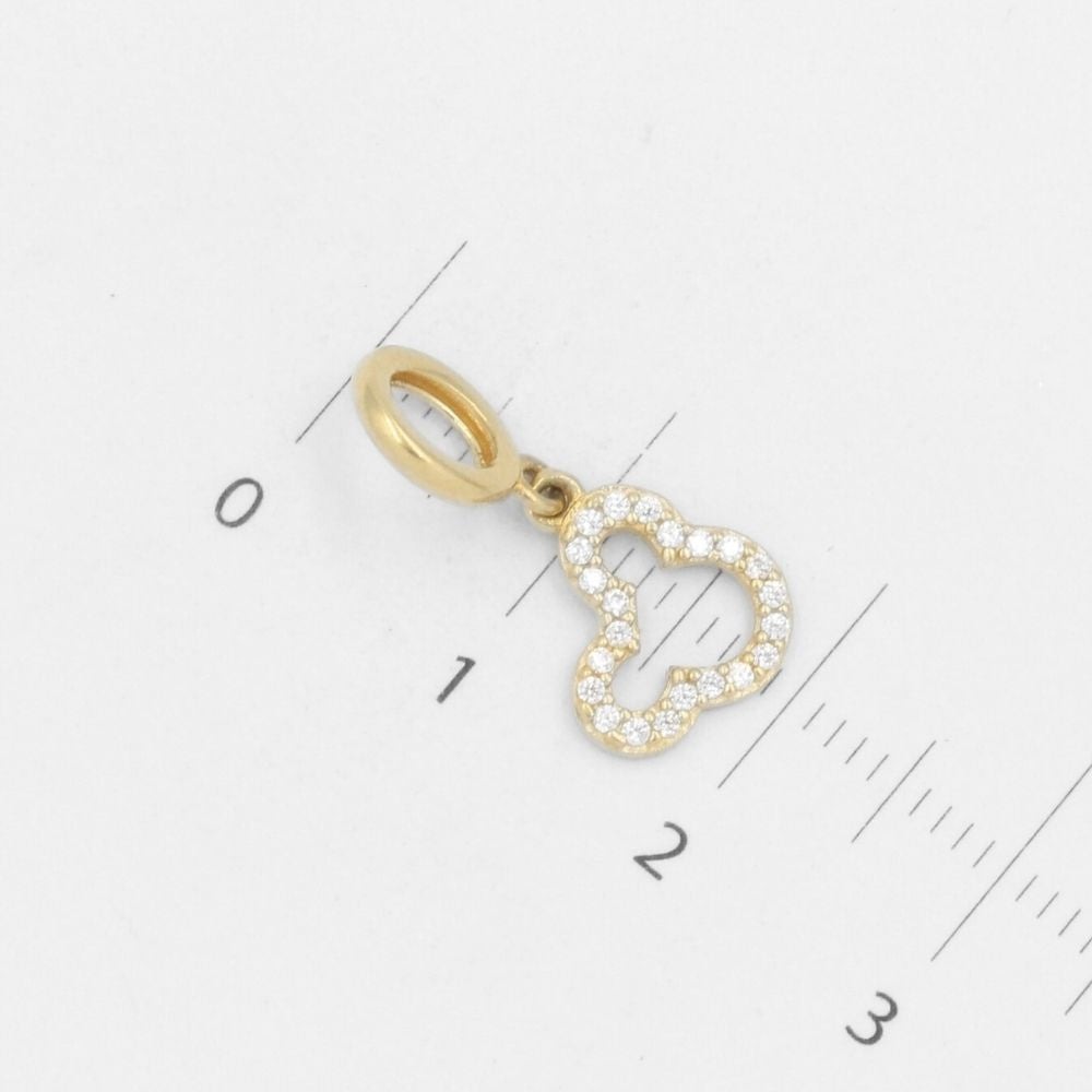 Charm de Oro 14k Aro y Mouse Incrustado de Zirconias mod. 7806