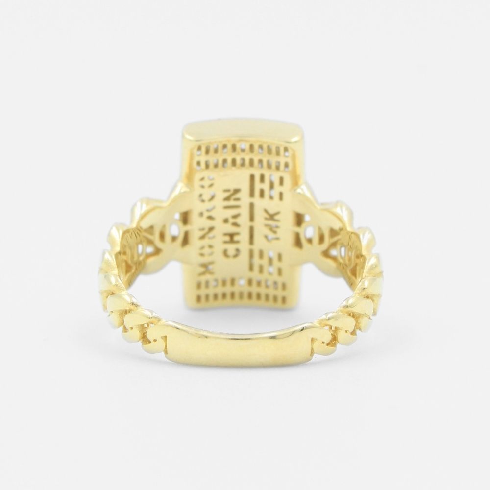 Anillo de Oro 14k Modelo Monaco Chain Hueco con Swarovski Brillante mod. 8285