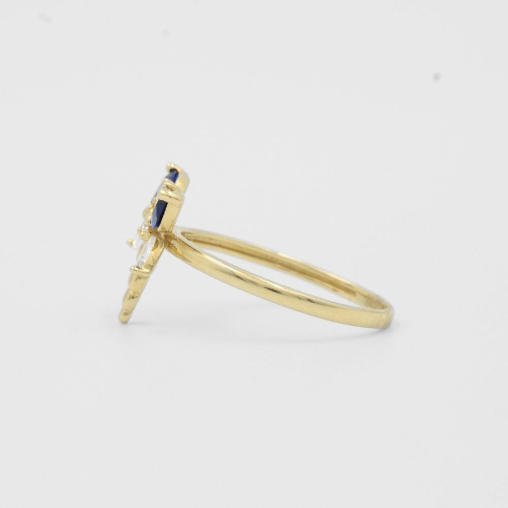 Anillo de Oro 14k con Libélula de Zirconias Brillantes mod. 8193