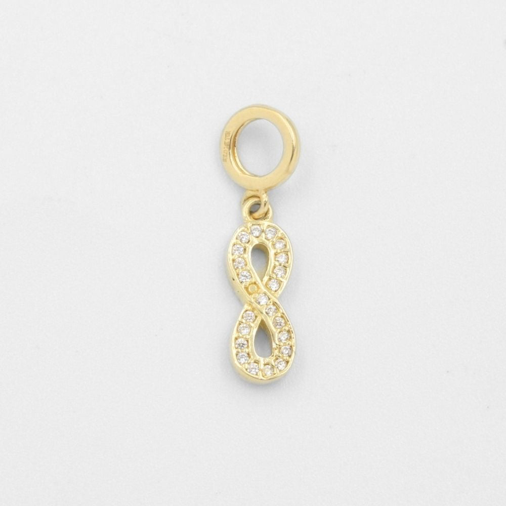 Charm de Oro 14k Aro con Infinito Incrustado con Zirconias mod. 7809