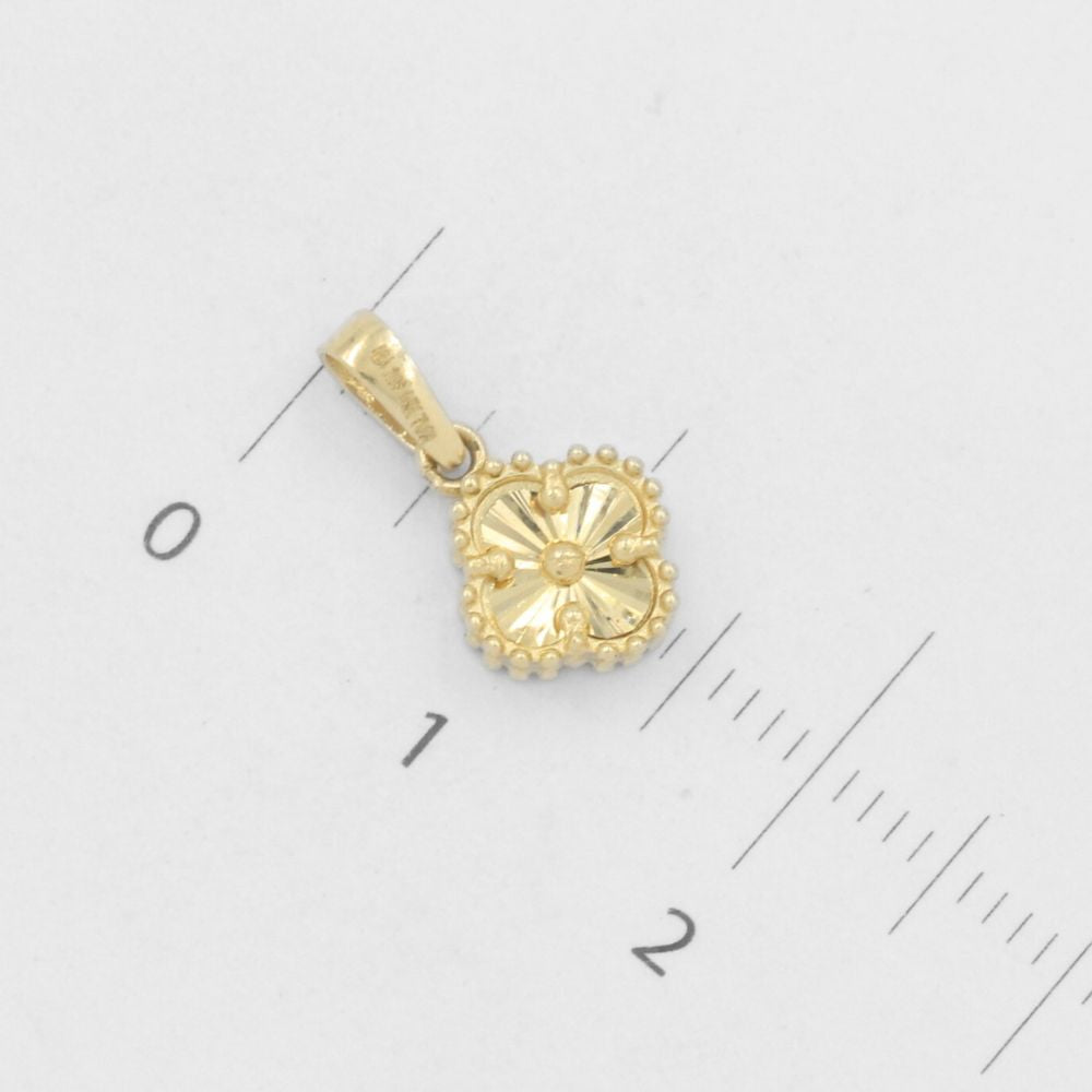 Dije de Oro 14k Trébol Diamantado Hueco y Brillante mod. 7812