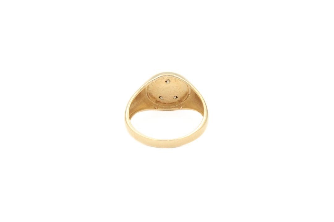 Anillo de Caballo con Diamantado en Oro Combinado mod. 6012 - Joyería Orovel’s